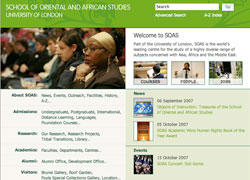 SOAS website home page